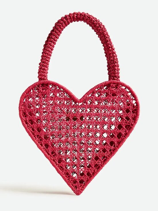 J. Crew Handbags - J.Crew heart straw bag new with tags